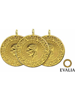 Evalia 3 Adet Yarım Altın Kaplama Kolye Ucu