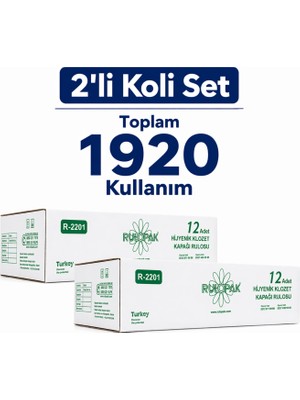 Rulopak Sensörlü Hijyenik Klozet Kapağı Rulosu 2’li Set (Toplam 1920 Kullanım) R-1314 Uyumlu