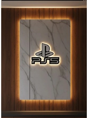 Ps5 Logo Dekoratif Duvar Süsü, Oyun Odası ve Salon Için Şık Tasarım