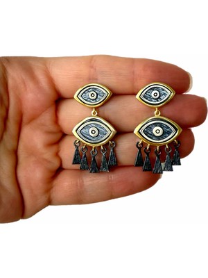 Melys Jewel Göz Tasarım Gümüş Küpe