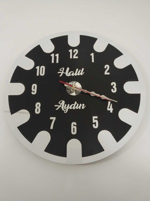 Modern 6mm Mdf Siyah-Beyaz Şık Duvar Saati, Salon, Oda ve Iş Yeri Için