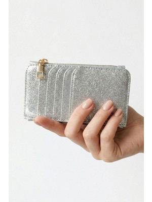 Rays Gümüş Simli Fermuar Detaylı Dikey Kartlık 234