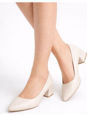 Beruflic Desniy Bej Cilt Topuklu Ayakkabı Luxury Shoes