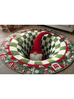 Vivense Kırmızı Cüce Yılbaşı Temalı Halı, 513 Yng 80X80CM