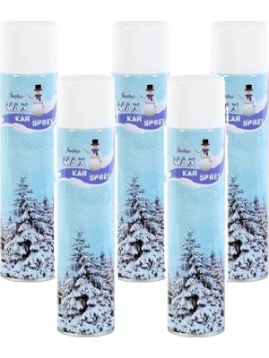 Just Cheap Store 5 Adet Max Kar Köpüğü Spreyi, Eriyen Kar Taneleri, Parti Köpük Karı Yapar Kar Yağdıran Sprey 5X300 ml