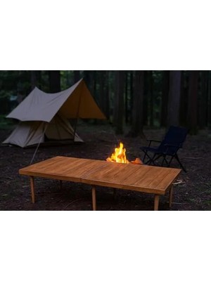 Ulu Pazarlama Katlanır Bahçe Masası - 50X50 Cm, Ceviz Renk