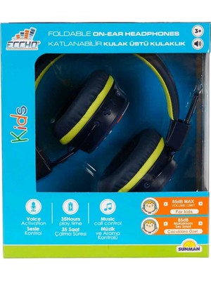 Eccho Roket Desenli Bluetooth Kulak Üstü Kablosuz Kulaklık
