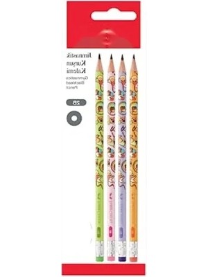 Ulu Pazarlama Jimnastik Desenli Silgili Kurşun Kalem Seti, 2b, 4'lü