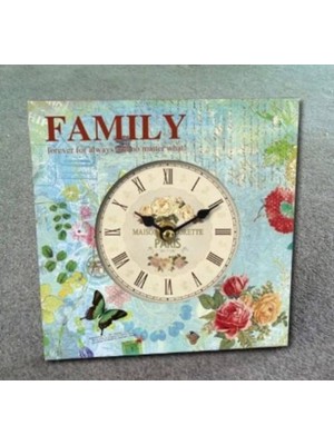 Kare Family Temalı Mutfak Saati, 16X16X3 Cm, Şık ve Kullanışlı Tasarım