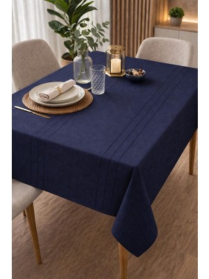 Opia Loom Dertsiz Masa Örtüsü, Leke Tutmaz, Özel Dokulu, Colber, Lacivert Renk Mutfak ve Salon Masa Örtüsü
