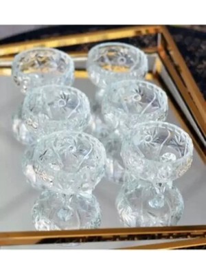 Royaleks Group Rayan Cam Ayaklı Kase 6'lı Kristal Görünüm