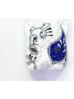 Gültekin Mavi Renk Işlemeli Seramik Malzemeden Imal Venedik Kedi Model Magnet