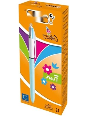 Ulu Pazarlama 4 Renkli Tükenmez Kalem Seti, 12'li Kutu