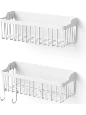 Ulu Pazarlama Delmeden Uygulanan Yapışkanlı Plastik Banyo Rafı - Su Tahliyeli Tasarım