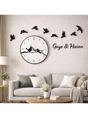 Kişiye Özel Modern Duvar Saati 40 Cm, Salon ve Odalar Için Şık Tasarım