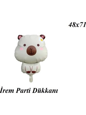 İrem Parti Dükkanı Krem Capybara Folyo Balon 71X48 cm