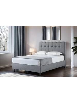 Vivense Luna Forte Baza ve Başlık Seti, Gri, 160X200