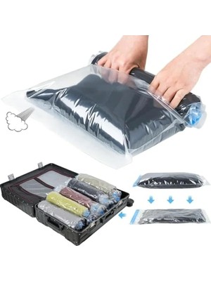 Ulu Pazarlama 3'lü Manuel Vakumlu Seyahat Poşeti - 50X70 Cm, 40X60 Cm, 35X50 cm