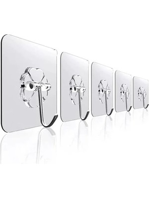 Ulu Pazarlama Kendinden Yapışkanlı Şeffaf Askı Seti, 5'li