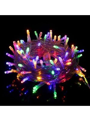 Ulu Pazarlama 10 Metre Fişli LED Işık - 100 LED Rgb Renkli Yılbaşı Dekorasyon Lambası