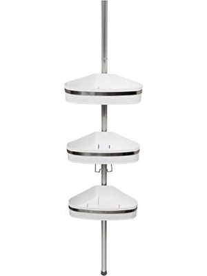 Ulu Pazarlama Dekoratif Banyo Köşe Rafı - Beyaz Alüminyum