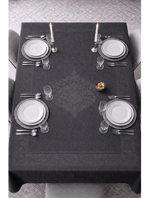 Opia Loom Dertsiz, Leke Tutmaz, Jumbo Boy Antrasit Renk Masa Örtüsü