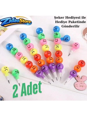 Emrah Gültekin Yumurtlayan Kurşun Kalem Emoji Renkli Eğlenceli Kalem Mini Şeker Hediyeli Eğlence Hediye Paketli Set