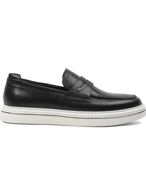 Celal Gültekin Erkek Siyah Kalın Tabanlı Deri Loafer