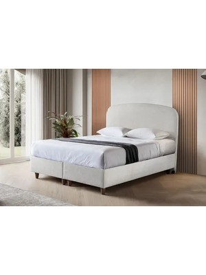 Vivense Luna Nita Baza ve Başlık Seti, Krem, 160X200