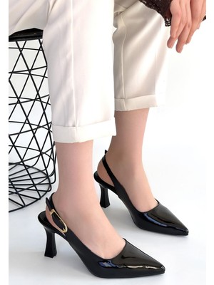 Beruflic Hies Siyah Rugan Topuklu Ayakkabı Luxury Shoes