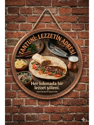 Mayeka Tantuni Temalı Tantuniciler Cafeler Restoranlar Için Ahşap Duvar Kapı Dekoratif Süs Tablo