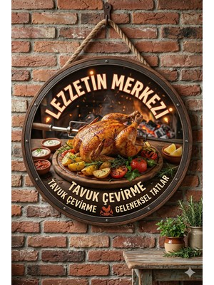 Mayeka Tavuk Çevirme Temalı Tavukçular Cafeler Tavuk Çevirmeciler Için Ahşap Duvar Kapı Dekoratif Süs Tablo
