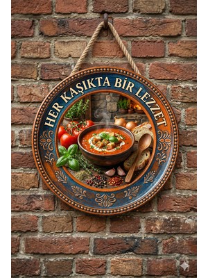 Mayeka Çorba Çeşitleri Temalı Çorbacılar Restoranlar Cafeler Için Ahşap Duvar Kapı Dekoratif Süs Tablo