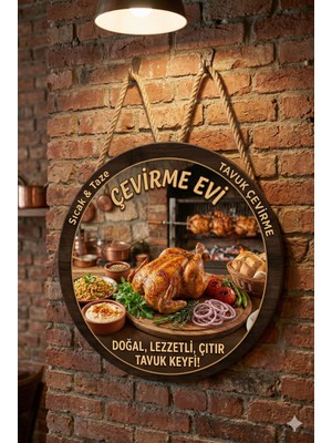 Mayeka Tavuk Çevirme Temalı Tavukçular Cafeler Tavuk Çevirmeciler Için Ahşap Duvar Kapı Dekoratif Süs Tablo