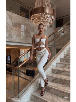 Pink Life White Luxe Cut-Out Jumpsuit