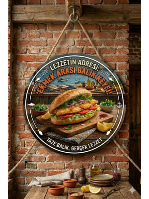 Mayeka Balık Ekmek Temalı Balık Restoranları Balıkçılar  Için Ahşap Duvar Kapı Dekoratif Süs Tablo