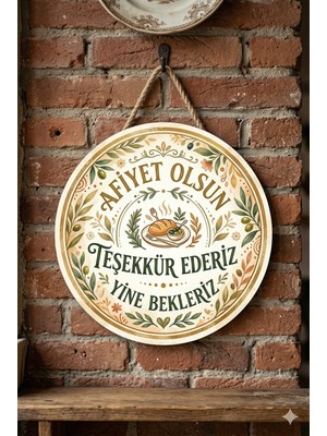 Mayeka Afiyet Olsun Teşekkür Ederiz Temalı Büfeler Cafeler Restoranlar Için Ahşap Duvar Kapı Dekoratif Süs