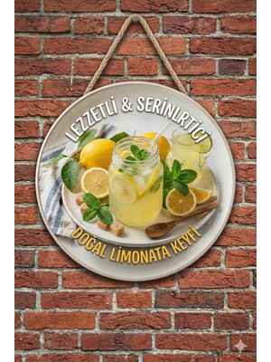 Mayeka Limonata Temalı Büfeler Cafeler Restoranlar Için Ahşap Duvar Kapı Dekoratif Süs Tablo