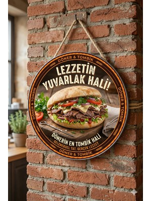 Mayeka Tombik Et Döner Temalı Dönerciler Cafeler Restoranlar Için Ahşap Duvar Kapı Dekoratif Süs Tablo