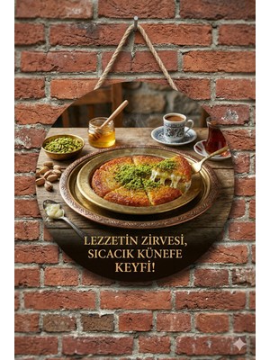 Mayeka Künefe Temalı Tatlıcılar Pastaneler Restoranlar Için Ahşap Duvar Kapı Dekoratif Süs Tablo