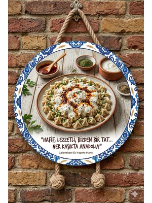 Mayeka Mantı Temalı Mantıcılar Cafeler Restoranlar Için Ahşap Duvar Kapı Dekoratif Süs Tablo