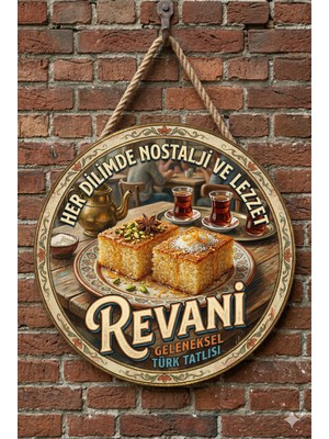 Mayeka Revani Temalı Tatlıcılar Pastaneler Restoranlar Için Ahşap Duvar Kapı Dekoratif Süs Tablo