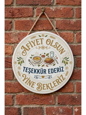 Mayeka Afiyet Olsun Teşekkür Ederiz Temalı Büfeler Cafeler Restoranlar Için Ahşap Duvar Kapı Dekoratif Süs