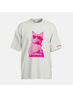 Pink Cat Unisex %100 Pamuk Kedili Tişört Regular Fit