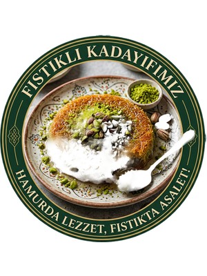 Mayeka Fıstıklı Kadayıf Temalı Tatlıcılar Pastaneler Restoranlar Için Ahşap Duvar Kapı Dekoratif Süs Tablo