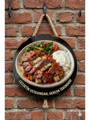 Mayeka Iskender Kebap Temalı Dönerciler Kebapçılar Restoranlar Için Ahşap Duvar Kapı Dekoratif Süs Tablo