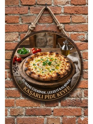 Mayeka Kaşarlı Pide Temalı Pideciler Kebapçılar Restoranlar Için Ahşap Duvar Kapı Dekoratif Süs Tablo