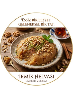 Mayeka Irmik Helvası Temalı Tatlıcılar Pastaneler Restoranlar Için Ahşap Duvar Kapı Dekoratif Süs Tablo