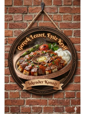 Mayeka Iskender Kebap Temalı Dönerciler Kebapçılar Restoranlar Için Ahşap Duvar Kapı Dekoratif Süs Tablo