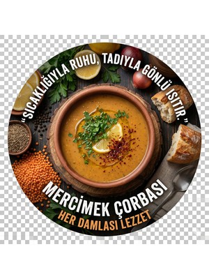 Mayeka Mercimek Çorbası Temalı Çorbacılar Restoranlar Cafeler Için Ahşap Duvar Kapı Dekoratif Süs Tablo